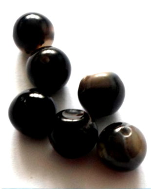 Margele sticla negru cu gri 8 mm