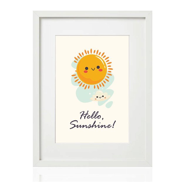 Tablou cameră copil cu mesajul "Hello Sunshine", Kandor Special Gifts