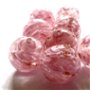 Margele sticla de lampa alb transparent cu roz deschis 15 mm