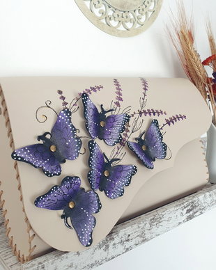 Geanta "Crossbody" handmade unicat -Fresh Lavender