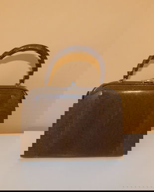 Poseta   vintage   piele  exotica ,  spectaculoasa  , Franta