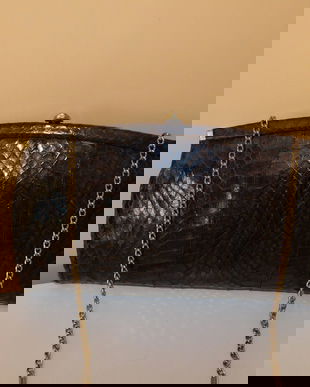 Poseta   vintage plic /  de umar , piele  exotica sarpe  , superba