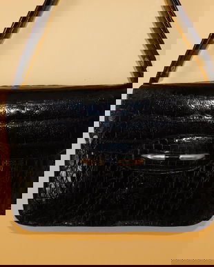 Poseta vintage   Italia, anii  80 ,   piele   lacuita  superba