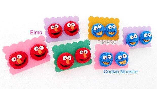 ''Elmo /Cookies Monster''-cercei pe ureche