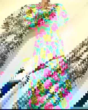 Rochie imprimeu flori exotice