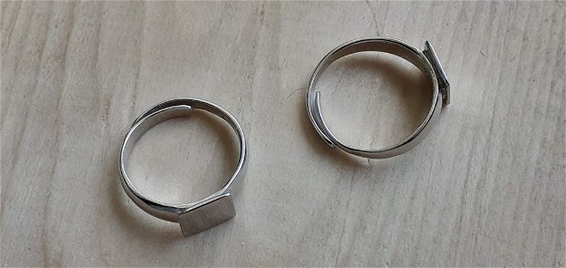 Baza inel argint 925 rodiat, reglabil - platou 9 mm