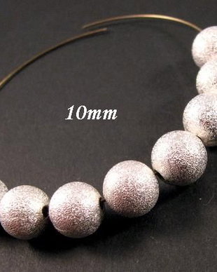 9209 - (19buc) Margele metalice stardust, argintiu, sfere 10mm
