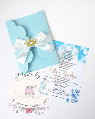 Invitatie botez bleo cu coronita