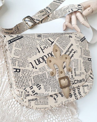 Geanta "Crossbody" handmade unicat- Vintage Newspaper