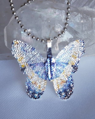 Blue Marine Gold Butterfly