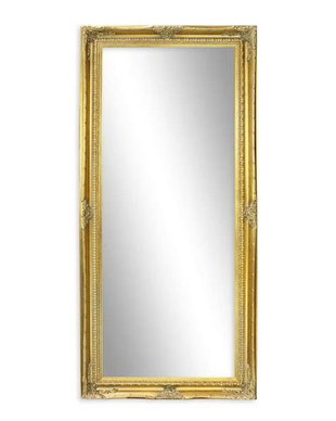 Oglinda mare cu o rama aurie cu decoratiuni