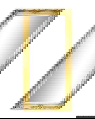 Oglinda mare cu o rama aurie cu decoratiuni