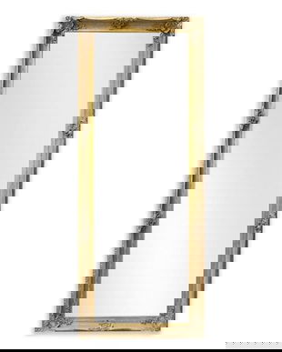 Oglinda mare cu o rama aurie cu decoratiuni