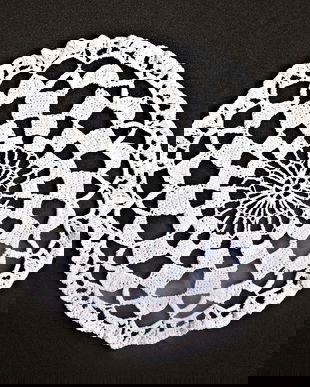 mileu alb crosetat manual nou  , 17 cm