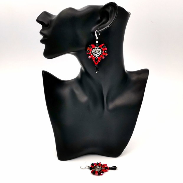 Rezervat Cercei - Red & Black Heart