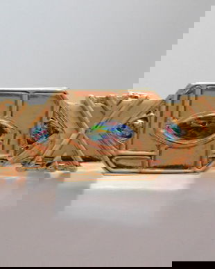 Brosa    vintage Franta ,  semnata ,  placata  cu aur ,  masiva , original  vintage  , anii  50 ,  colectie  particulara