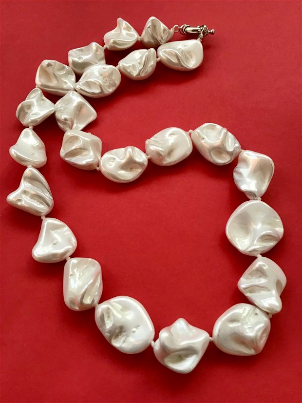Colier perle de Mallorca albe