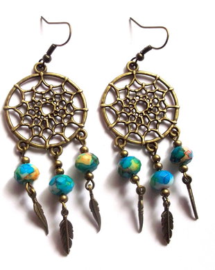 cercei Dreamcatcher cu cristale 39680