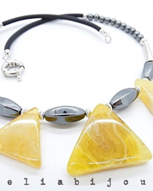 Colier agate si hematit