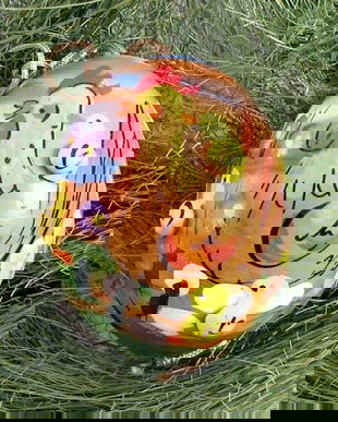 5550 - (1buc) Ou decorativ, pictat manual, sarbatori Paste