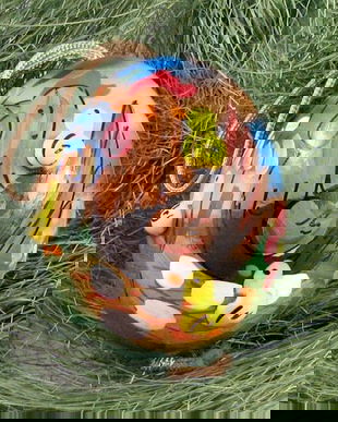 5551 - (1buc) Ou decorativ, pictat manual, sarbatori Paste