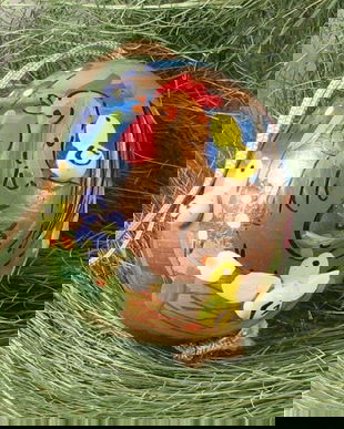 5552 - (1buc) Ou decorativ, pictat manual, sarbatori Paste