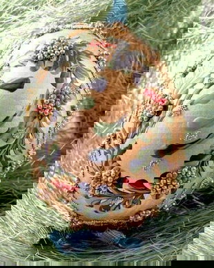 5545 - (1buc) Ou decorativ, pictat manual, sarbatori Paste