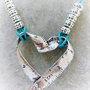 Colier handmade cu pandantiv din zamac argintat supradimensionat