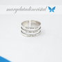 Inel reglabil personalizat / Text  Argint 925 / We love you to the moon and back