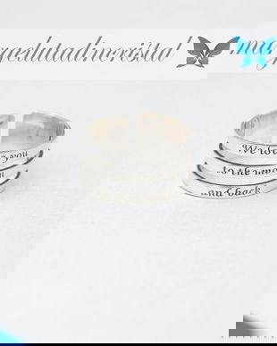 Inel reglabil personalizat / Text Argint 925 / We love you to the moon and back