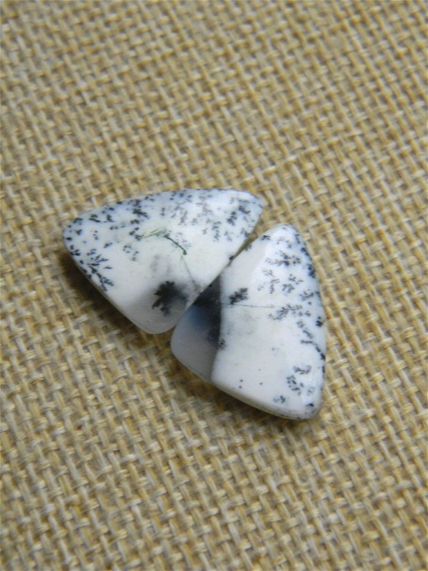 Pereche cabosoane opal dendritic (AV8)