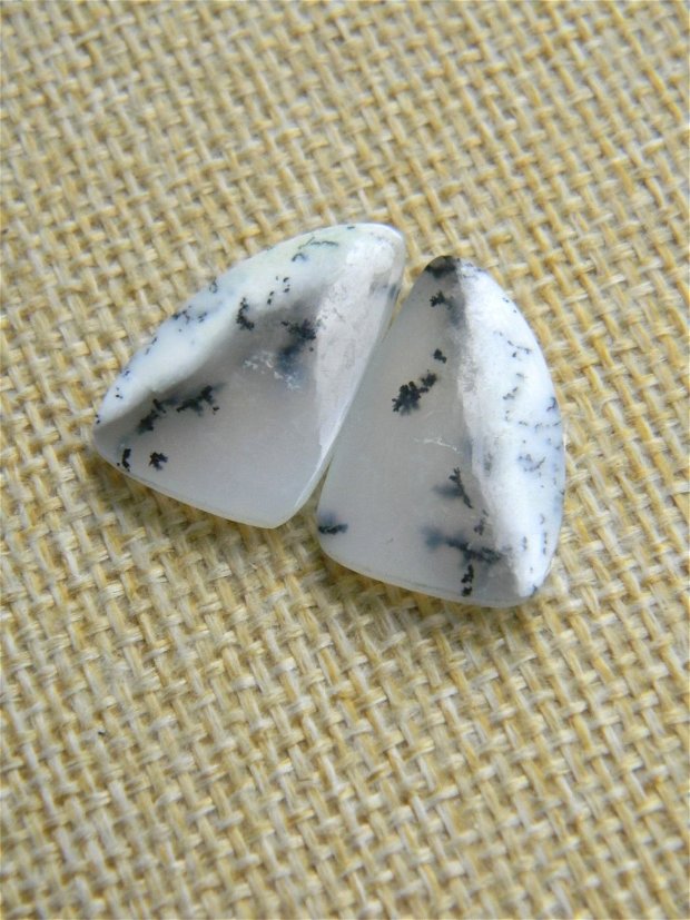 Pereche cabosoane opal dendritic (AV8)