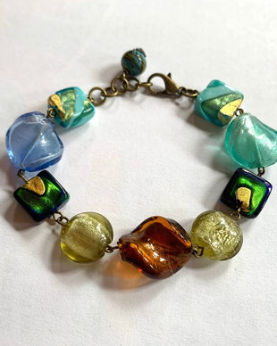EMERALD LAKE-lampwork,bronz