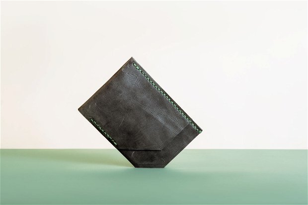 Portofel "Pocket" din piele naturala reciclata, SLIM, personalizat prin gravura