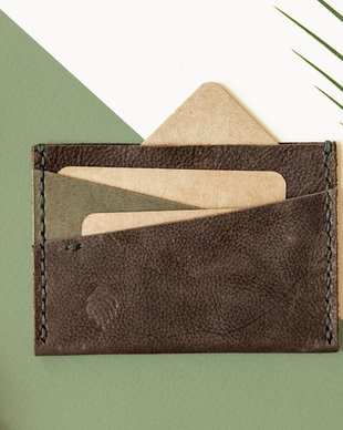 Portofel MiniL "AD15" din piele naturala reciclata, slim, personalizat prin gravura
