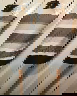 EMPORIO ARMANI BLUZA STRIPE BUMBAC MATASE NATURALA