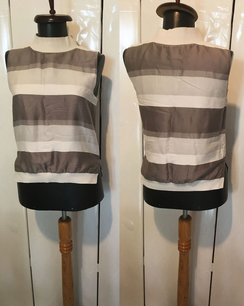 EMPORIO ARMANI BLUZA STRIPE BUMBAC MATASE NATURALA