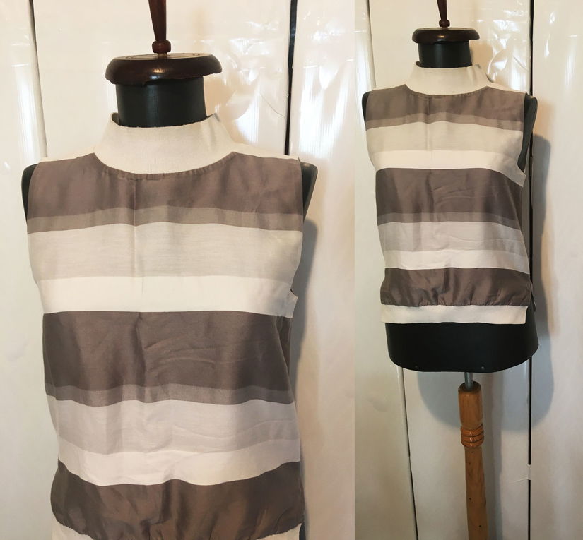 EMPORIO ARMANI BLUZA STRIPE BUMBAC MATASE NATURALA