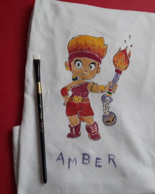 Tricou pictat cu Amber Brawl stars