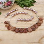 Colier argint& sunstone &perle