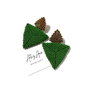 Cercei triunghi verde, bronz
