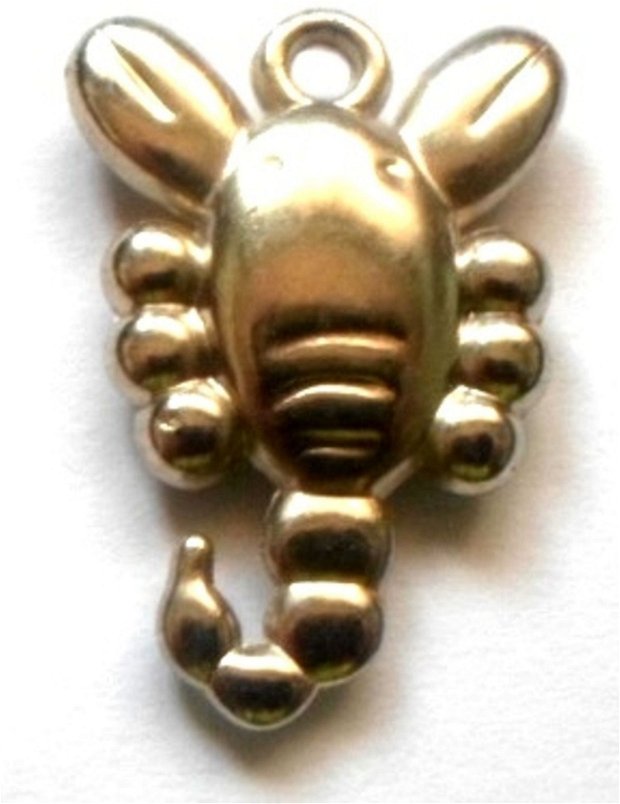 Charm figurina zodiac Scorpion argintiu