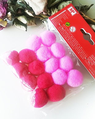 Pom pom 25 mm rosu/fuchsia
