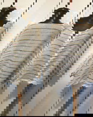 BLUZA STRIPE PANZA TOPITA CU FIR LAME