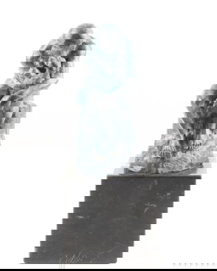 Ganditorul - statueta din bronz tratat