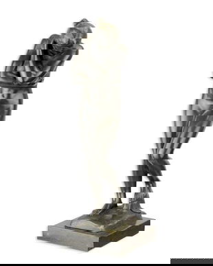 Eva - statueta din bronz pe soclu din marmura