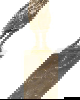 Scolar - statueta din bronz pe soclu din marmura