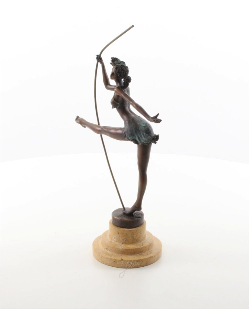 Balerina - statueta din bronz pe soclu din marmura