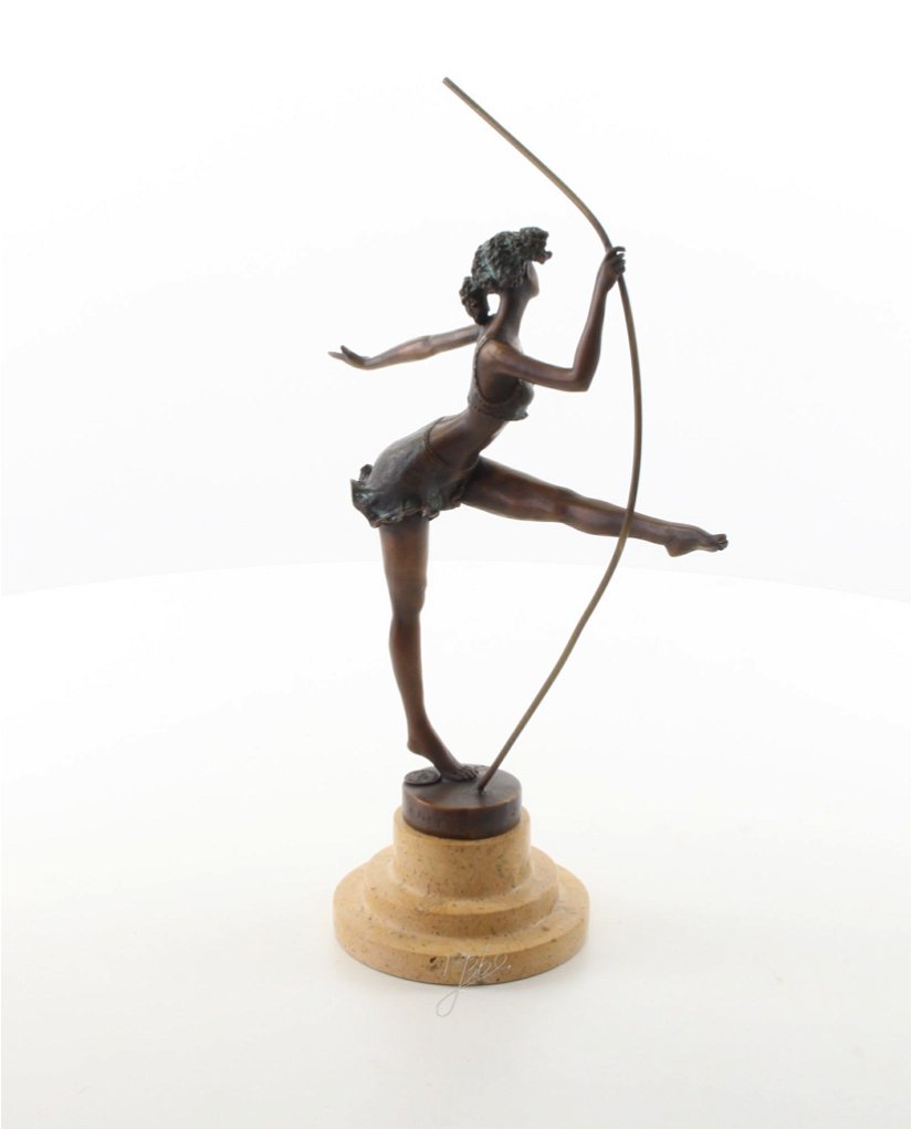 Balerina - statueta din bronz pe soclu din marmura
