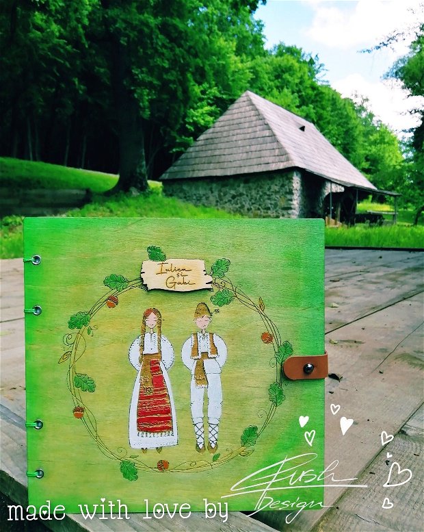 Album foto cu coperti din lemn ''Traditional Love"